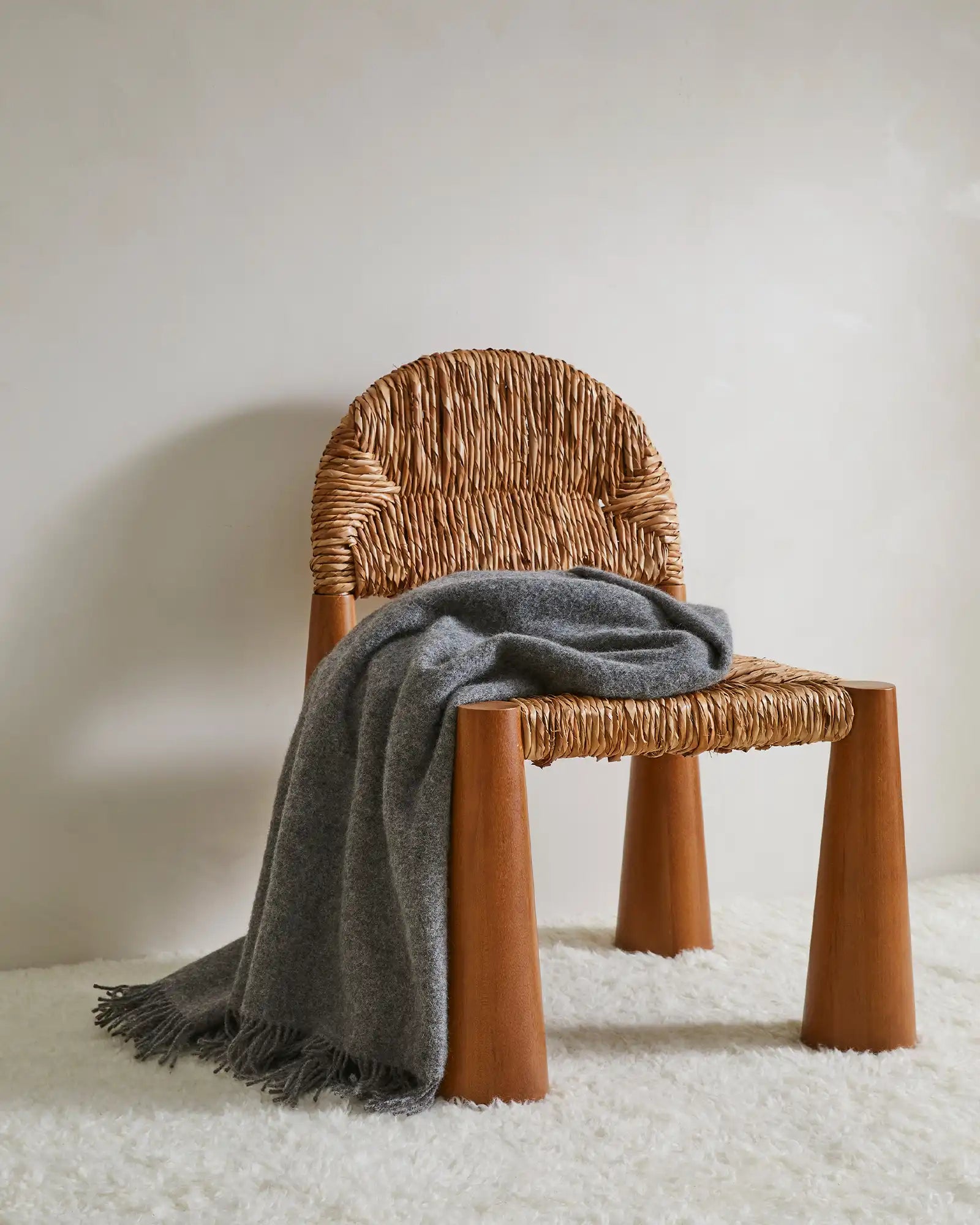 Nevis Charcoal Throw Rug